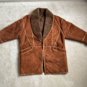 Brown Suede Sheepskin Shearling Coat